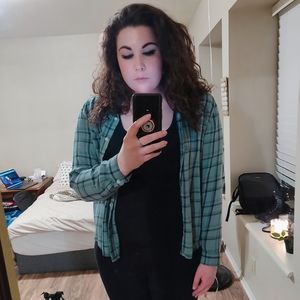 LIGHT GREEN PLAID SHIRT